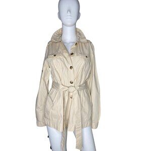 SAKS FIFTH AVENUE CLOTHES (REAL) WOMEN'S KHAKI SAFARI JACKET SZ S